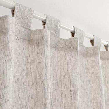 Imagem de Cortina de Cozinha 2,00m x 1,20m Rústica Linho com Alça Decoração Bege