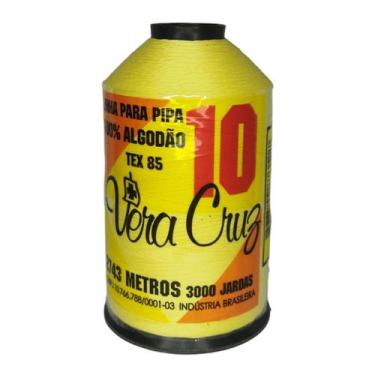 Imagem de Linha de Pipa Vera Cruz 3000 jds Fio 10 Varias Cores, Amarela