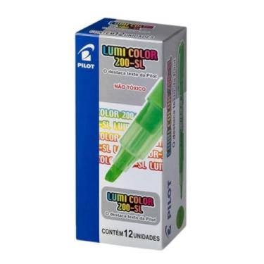 Imagem de Caneta marca texto pilot lumicolor verde caixa com 12