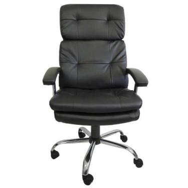 Imagem de Cadeira Presidente em Couro PU PEL-C2141 Preta - Pelegrin