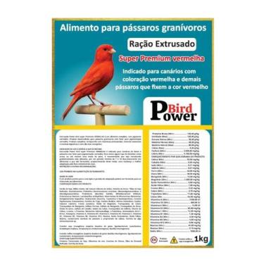 Imagem de Extrusada Power Bird Canarios Vermelha 1 kg  Comercial Penna Firme
