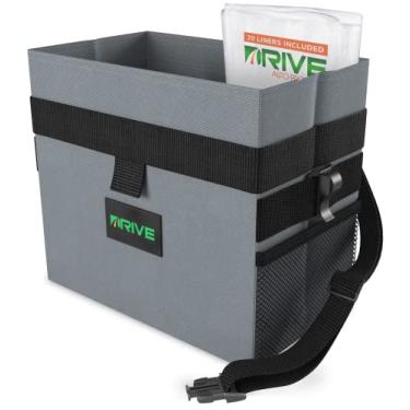 Imagem de Caixote do lixo Drive Auto para carro – à prova de vazamento, lixeira suspensa com 20 sacos de lixo e alça preta ajustável – acessórios de caminhão e carro para homens e mulheres – cinza sem tampa