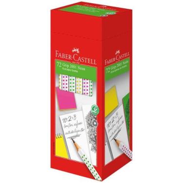 Imagem de Lápis Preto Triangular Ecolápis GRIP 2001 Neon - Caixa com 72 Unidades