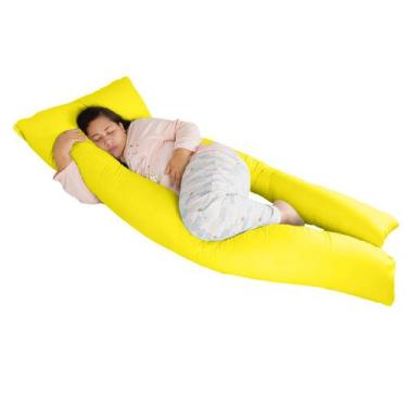Imagem de Travesseiro Gigante Anatômico 190x80cm Happy Line, Amarelo