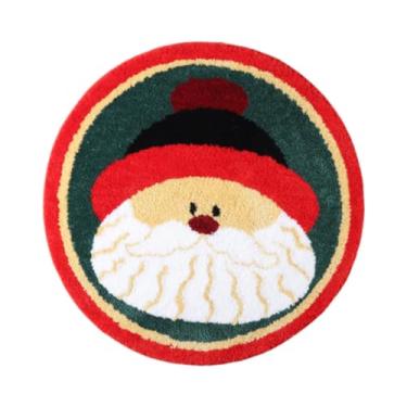 Imagem de Bothyi Tapete de banho de Natal Tapete de banho Tapete, Papai Noel festivo Capacho redondo, Tapete de chão de banheiro Tapete para lavanderia Banheiro