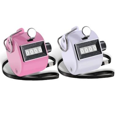 Imagem de Contador de contador de contador de contador portátil de 4 dígitos, pacote com 2 contadores mecânicos manuais, clickers de arremesso, árbitro, contador de cliques para treinamento, tricô, pessoas,