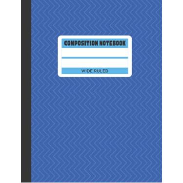 Imagem de Composition Notebook Blue Wide Ruled Paper, 100 Pages: Simple and Stylish Zig Zag Pattern, 8.5" x 11"