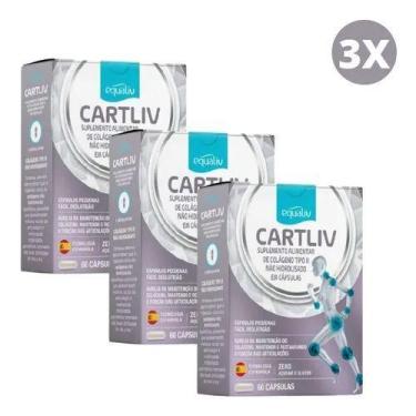 Imagem de Colágeno Não Hidrolisado Tipo II Cartliv Com 60 Cápsulas Kit Com 3 Uni
