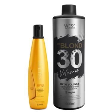 Imagem de Aneethun Shampoo Repair System300ml + Wess ox 30 Vol. 900ml