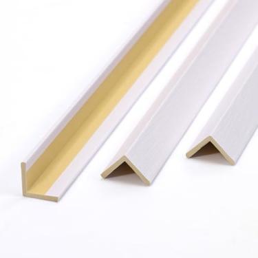 Imagem de Gaahing 3 Peças De Protetores Canto Parede 39", Protetor Externo Em Formato L Com Textura Madeira Branca Para Borda Parede, Batente Porta