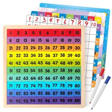 Imagem de Brinquedo educacional Coogam Wooden Math Hundred Board 1-100