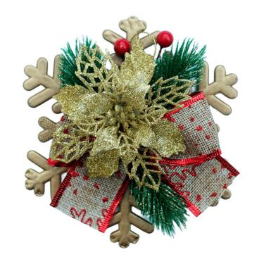 Imagem de Enfeite Pendente Natalino Laço Arranjo Decoração Natal 15cm