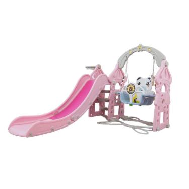 Imagem de Playground Infantil 3 em 1 Plástico Escorregador Balanço Cesta Basquete Brinquedo Brinqway Bw-218