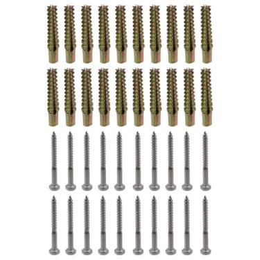 Imagem de FarBoat 20 peças de âncora de parede oca de aço em forma de árvore M8 com parafusos de aço carbono âncoras de parede oca resistente parafuso de expansão de metal para paredes de concreto drywall, 60