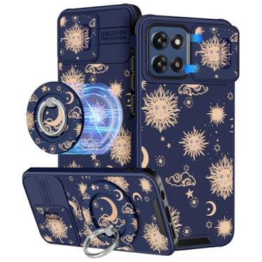 Imagem de Buleens Capa para Moto G Stylus 2025 - Design fofo com suporte de anel e capa de câmera feminina estética feminina kawaii sol lua estrelas capa de telefone para Moto G Stylus 5G 2025 capa compatível