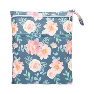 Imagem de Bolsa Impermeável Reutilizável Para Fraldas De Bebê 36cmx29cm Com Dois