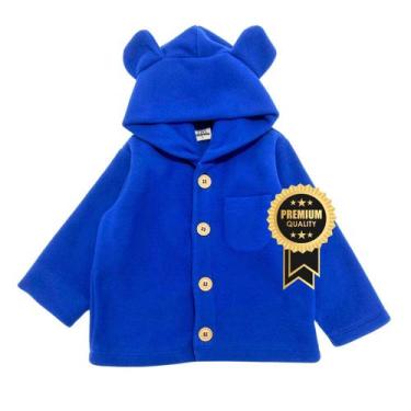 Imagem de Casaco Jaqueta Infantil Peluciado Liso Inverno - Fofotinhos, Azul bic 