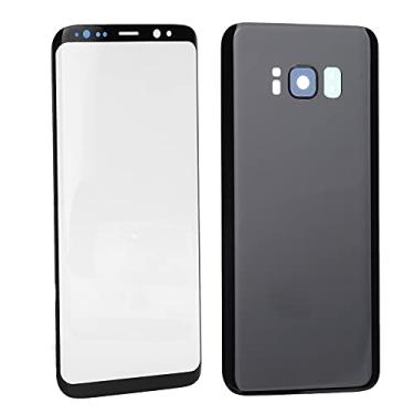 Imagem de RiToEasysports Conjunto de Substituição do Vidro Frontal Traseiro No S8, Conjunto de Novas Peças de hortelã para Reparar Telas Quebradas, Adequadas para Usuários do S8 (Preto)