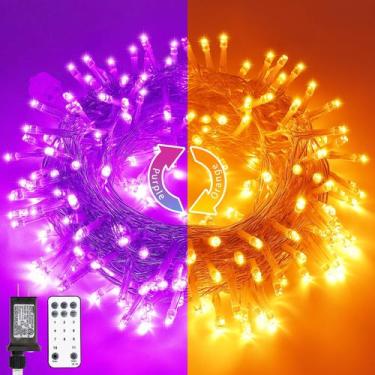 Imagem de Luzes de Natal JMEXSUSS 200 LED laranja roxo 11 modos