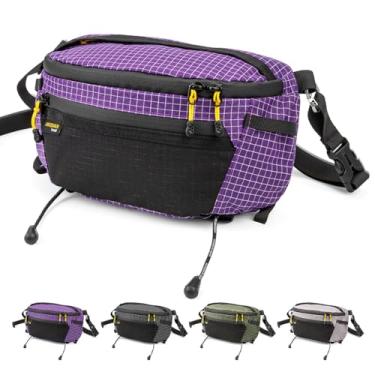 Imagem de HIKEMAN Bolsa com alça para mochila, bolso leve para celular, grande capacidade e à prova d'água, pochete multifuncional para caminhadas, corridas, viagens, ciclismo, Roxa, Casual