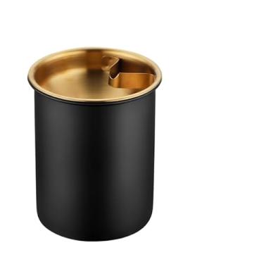 Imagem de Cinzeiro de ervas daninhas cinzeiro criativo funil de aço inoxidável para a casa cinzas anti-moscas com tampa cinzeiro de escritório personalizado à prova de vento caneca de cigarros na moda cinzeiros