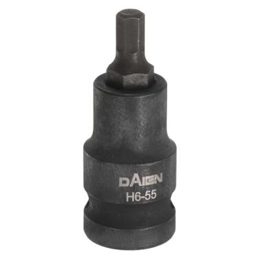 Imagem de Generic Soquete hexagonal H6 55 mm/2,17" comprimento 1/5.1 cm extensão métrica extensão métrica conjunto de chave de impacto porca elétrica S2 soquete de aço chaves catraca, preto