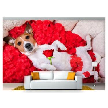 Imagem de Papel De Parede Animais Cachorro Romantico 3D Anm174 - Você Decora