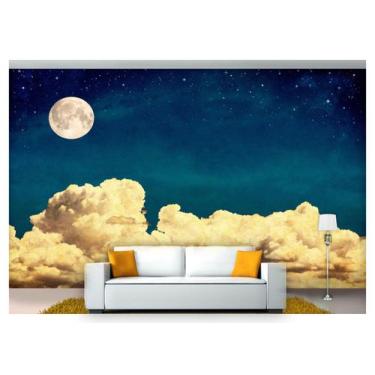 Imagem de Papel De Parede Lua Noite Nuvens Céu 3D Lua09 - Você Decora