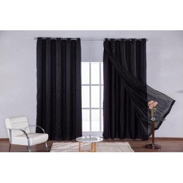 Imagem de Cortina Blecaute Com Voil Sala Quarto 4 Metros - Pilli Enxovais E Tape