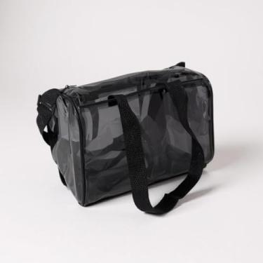 Imagem de Bolsa Transparente PVC para Piscina Natação Balé Academia Escola – Resistente e Impermeável (Preto)