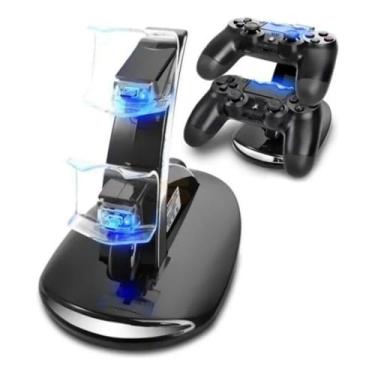 Imagem de Carregador para controle de PS4, estação de carregamento Megadream Playstation 4 para Sony PS4 / PS4 Pro/PS4 Slim DualShock 4, suporte estação de carregamento rápido USB duplo com luz indicadora LED