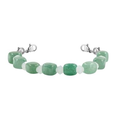 Imagem de Zircobic Pulseira de contas semiacabada ajustável – Berloque central intercambiável, várias opções de contas, joia unissex confortável para uso diário, esportivo e ao ar livre, Adjustable, Vidro Pedra