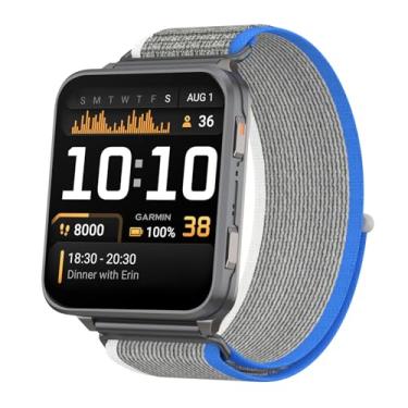 Imagem de Pulseira de nylon de 24 mm compatível com Garmin Venu X1/Coros Nomad, loop de trilha funciona com terminais de relógio de 24 mm (cinza azul)