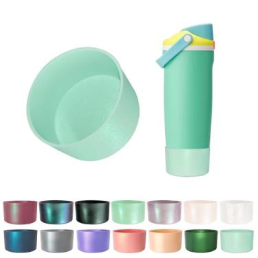 Imagem de Bota de silicone gradiente brilhante para Owala 30 1,134 g FreeSip Sway & Tumbler, capa protetora inferior com glitter metálico camaleão, capa antiderrapante para acessórios de garrafa de água, livre