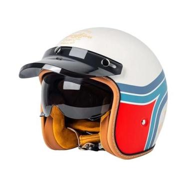 Imagem de Capacete De Motocicleta Unissex Três Quartos, Certificado Nacional 3C,