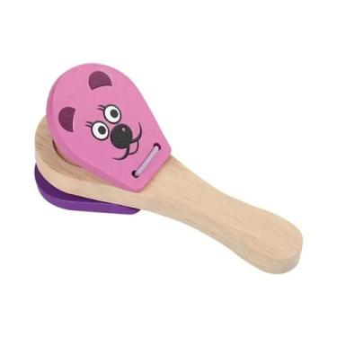 Imagem de Instrumentos Musicais De Madeira Para Crianças, Castanholas De Desenho