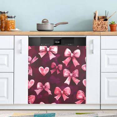 Imagem de ATTX Capa magnética para lava-louças Dia dos Namorados | Adesivo decorativo de eletrodomésticos de 58 x 66 cm para armários domésticos e eletrodomésticos #164