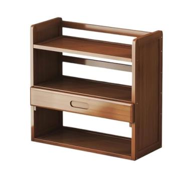 Imagem de Armário de arquivo de bambu para estante de livros, gaveta única com placa de densidade, prateleira de exibição de mesa, armazenamento de livros, cosméticos, para escritório, casa, impressora, suporte