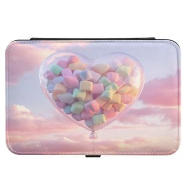 Imagem de Burbuja Caixa de joias de viagem com balão de coração de dia dos namorados, presente para mulheres e meninas, estojo de joias portátil de couro PU organizador para brincos, anéis, colares e pulseiras