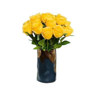 Imagem de Buquê de flores falsas para festas, decoração interna, simulação, sala de estar, arranjos florais, mesa de centro de mesa, jardim (amarelo)