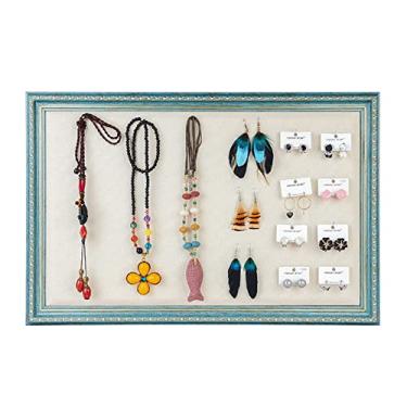 Imagem de Suporte de joias, anel, brinco, suporte de exibição, moldura de joias, almofada de linho, organizador de exibição de joias para joias, acessórios, armazenamento, exibição de joias (tamanho: G)