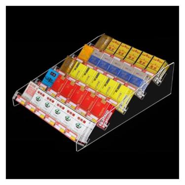 Imagem de Suporte de vitrine de acrílico para cigarros - Suporte de vitrine para supermercados e lojas, organizador de divisórias de fósforos (60 x 50 x 14,5 cm) - Solução de armazenamento durável e elegante