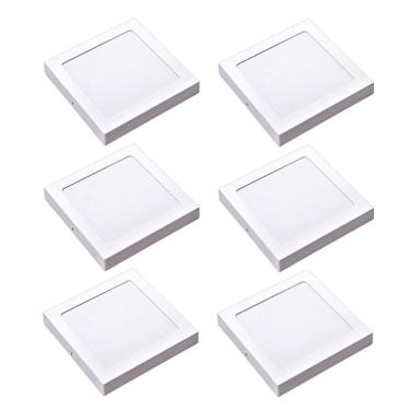 Imagem de Kit 6 Painel Plafon Led Sobrepor Quad Neutra 4000K 18W 22Cm