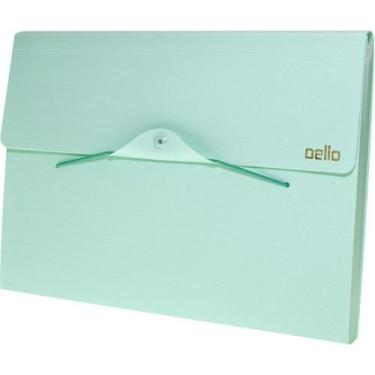Imagem de Pasta Sanfonada Plástica A4 12div.Linho Serena Verde - Dello