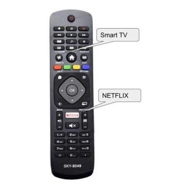 Imagem de Controle Remoto Para Tv Philips 4k Smart Tv Netflix Sky-8049 / Fbg-804