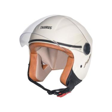 Imagem de Capacete Aberto Joy 23 By Taurus Bege Couro Original, Bege, 58