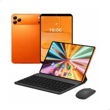 Imagem de Tablet i17 reconhecimento facial cor laranja 128gb 6gb Ram - Marktplac