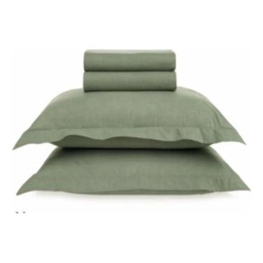 Imagem de Par De Fronha 50x70 Tesso Da Karsten Cor Verde 100% Algodão Verde