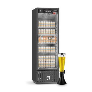 Imagem de Cervejeira Expositora Porta Vidro 400L VCCE400PVPB Preta e Branca 220V