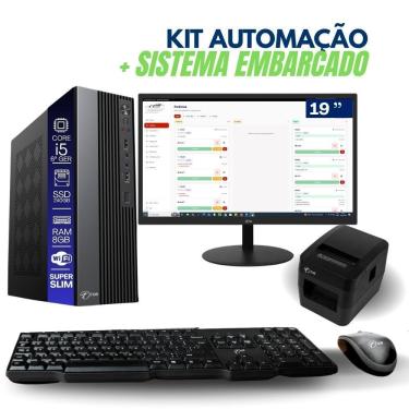 Imagem de Computador PDV com Impressora e Monitor Core I5 6aG 8GB SSD 240GB Sistema TOB Food Embarcado Bivolt para Restaurantes